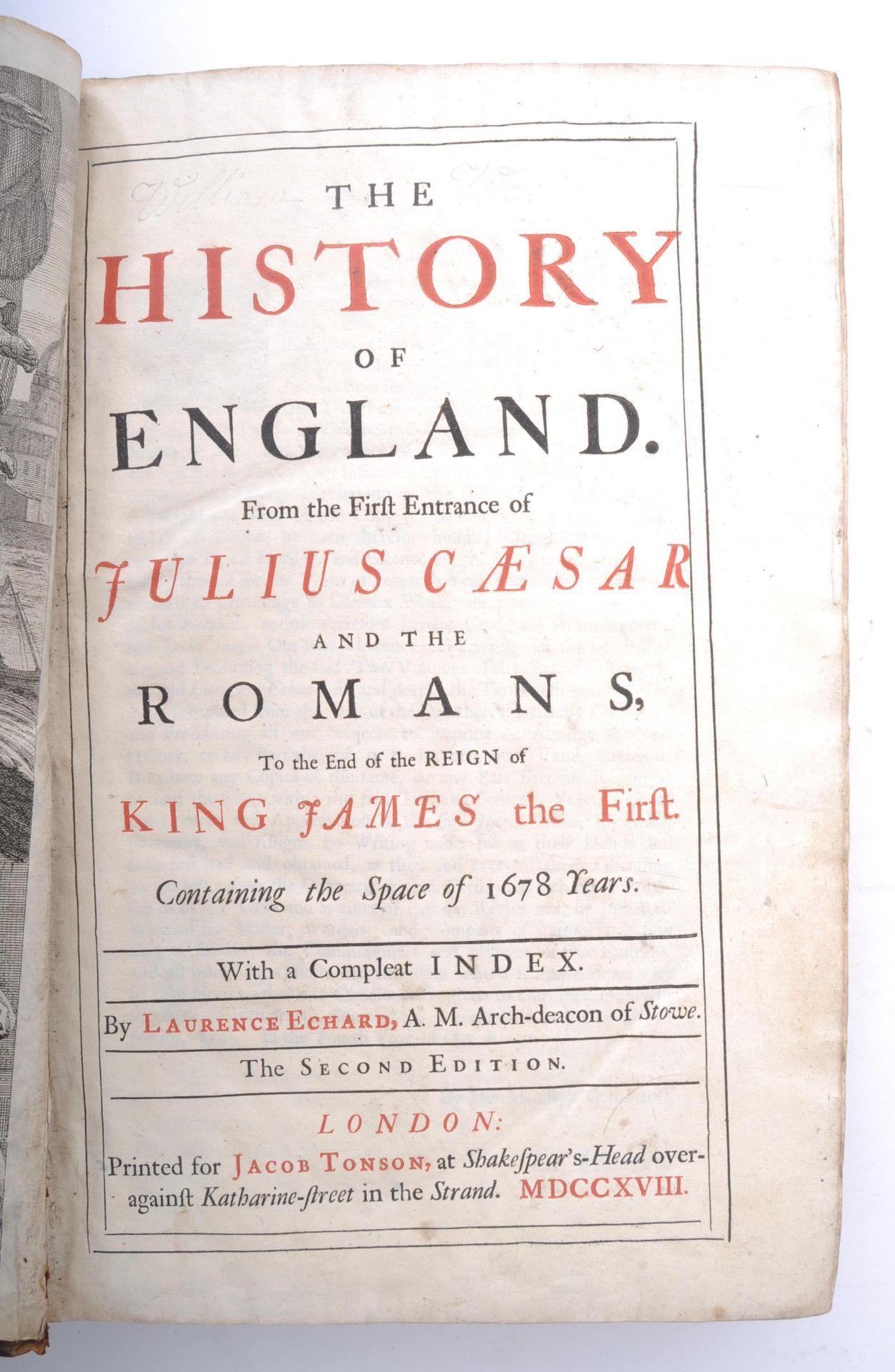 1718 - ECHARD'S THE HISTORY OF ENGLAND IN THREE VOLUMES - Image 6 of 10