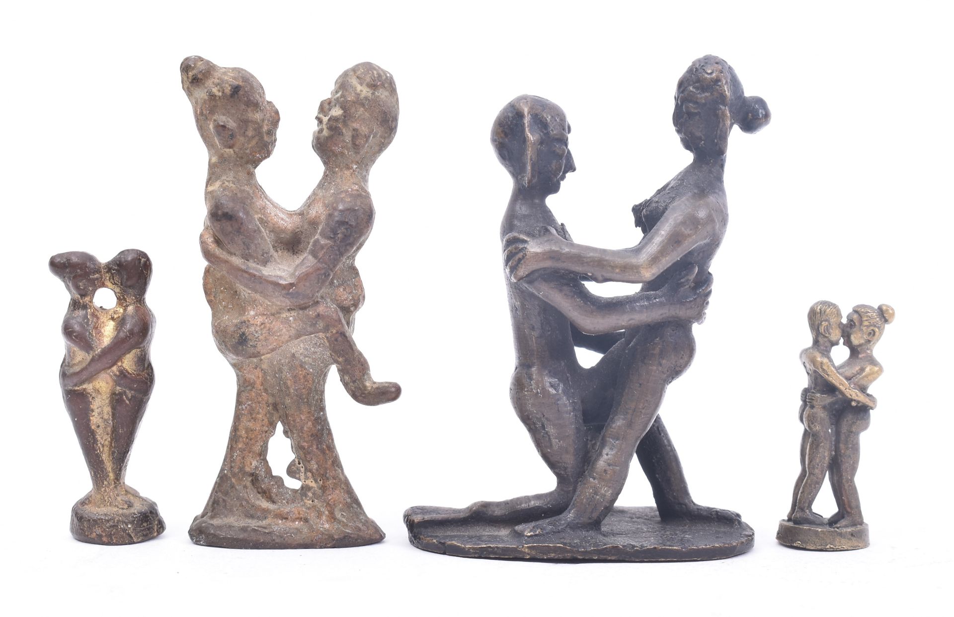 19TH CENTURY TRIBAL STYLE EROTIC BRONZE FIGURINES