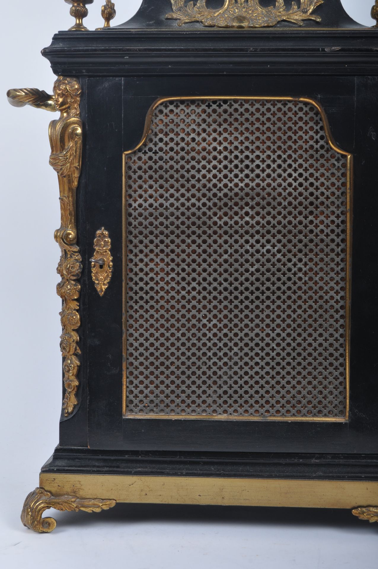 VICTORIAN ORMOLU & EBONISED EIGHT BELLS MUSICAL BRACKET CLOCK - Image 13 of 13