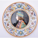 20TH CENTURY ITALIAN MAJOLICA DECORATIVE PLATE WITH BOY