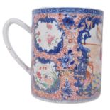 18TH CENTURY CHINESE QING DYNASTY FAMILLE ROSE CHINA TANKARD