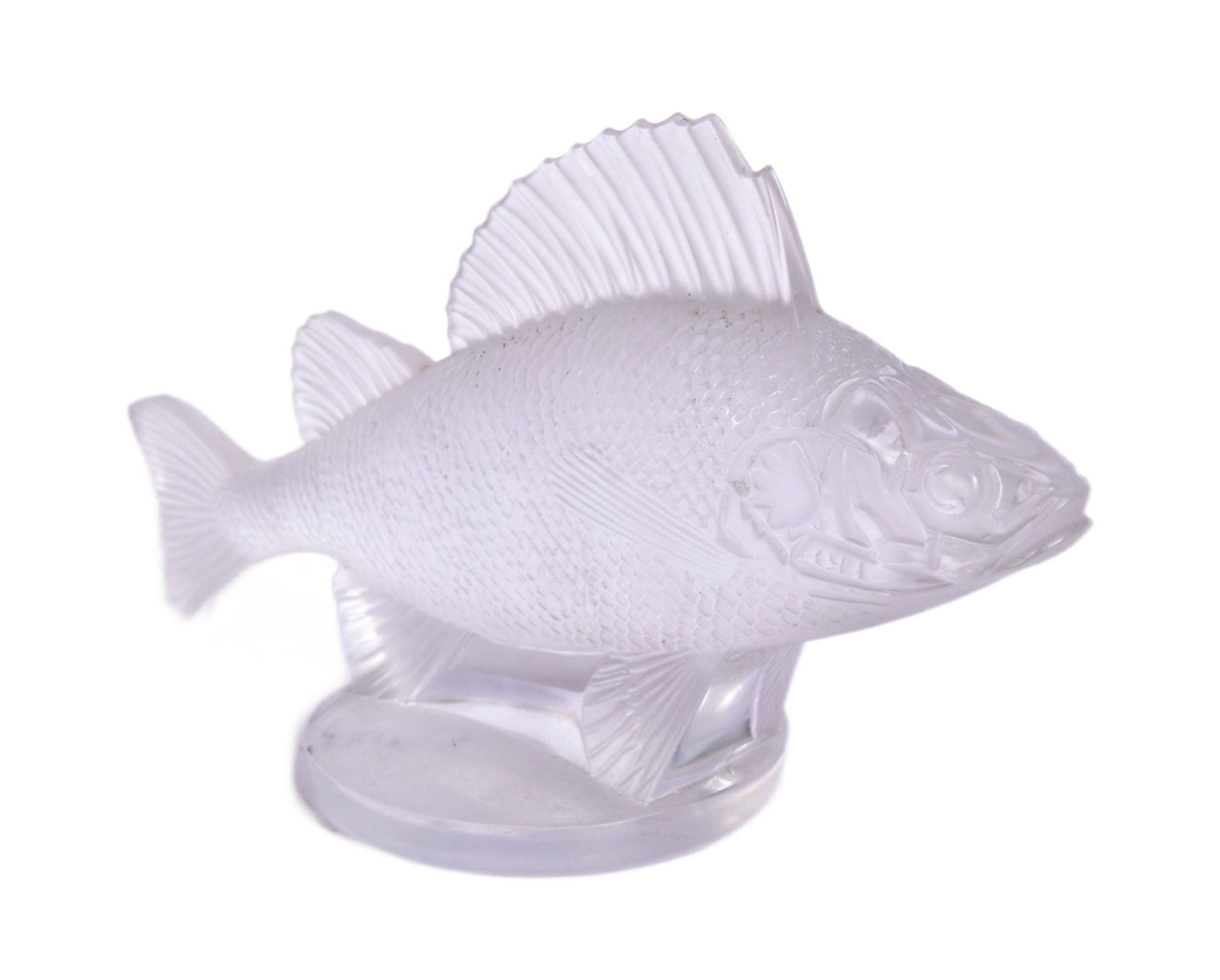 RENE LALIQUE - FROSTED GLASS PERCH FISH CAR MASCOT