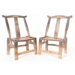 PAIR OF LATE 19TH CENTURY CHINESE ELM CHILDREN'S CHAIRS