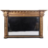 19TH CENTURY GILTWOOD AND GESSO FRAMED OVERMANTEL MIRROR