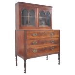 GEORGE III 19TH CENTURY LIBRARY BOOKCASE CHEST OF DRAWERS
