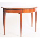 19TH CENTURY VICTORIAN MAHOGANY DEMI-LUNE CONSOLE TABLE