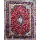 EARLY 20TH CENTURY CENTRAL PERSIAN KASHAN FLOOR CARPET RUG