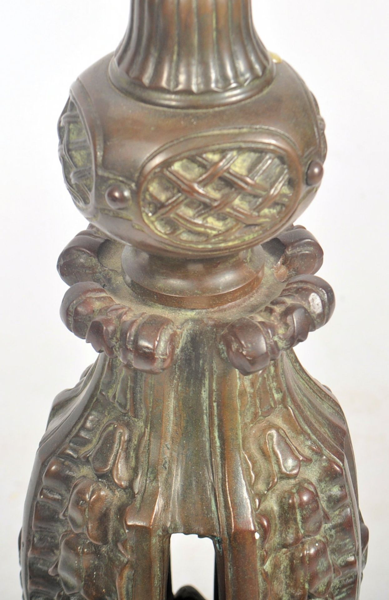 ITALIAN 19TH CENTURY GRAND TOUR BRONZE FLOOR LAMP BASE - Image 3 of 5