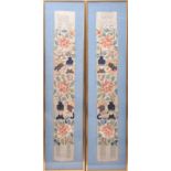 PAIR OF EARLY 20TH CENTURY CHINESE SILK EMBROIDERY PANELS