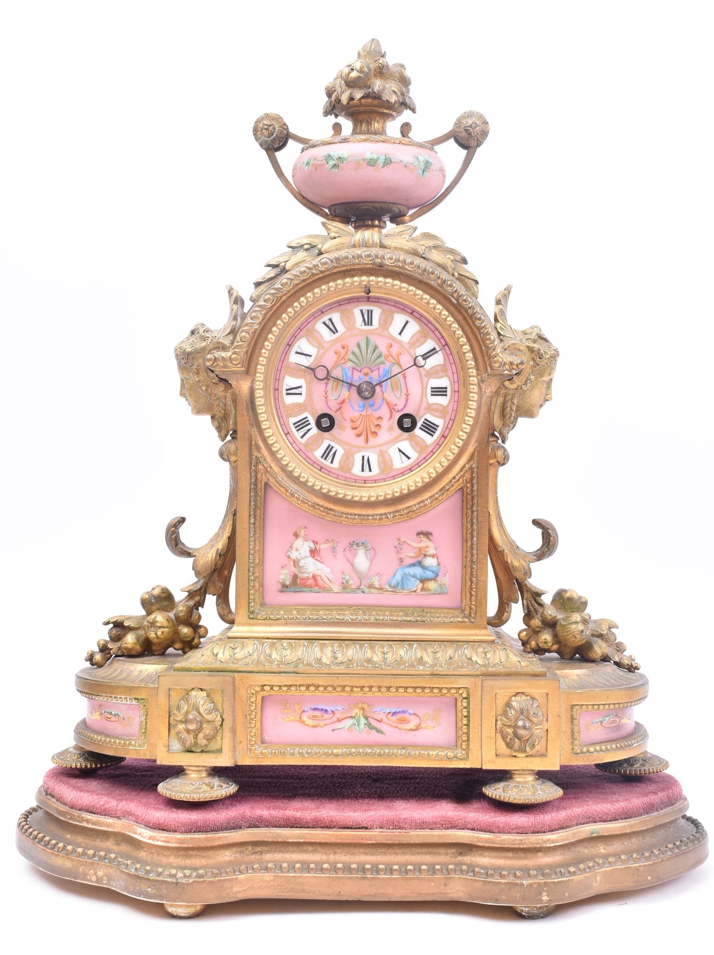 19TH CENTURY CONTINENTAL GILT METAL & ENAMEL MANTEL CLOCK - Image 2 of 11