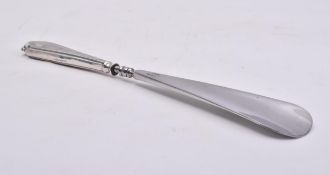 HALLMARKED SILVER HANDLED STAINLESS STEEL SHOE HORN