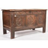 17TH CENTURY WEST COUNTRY CARVED OAK COFFER / CHEST