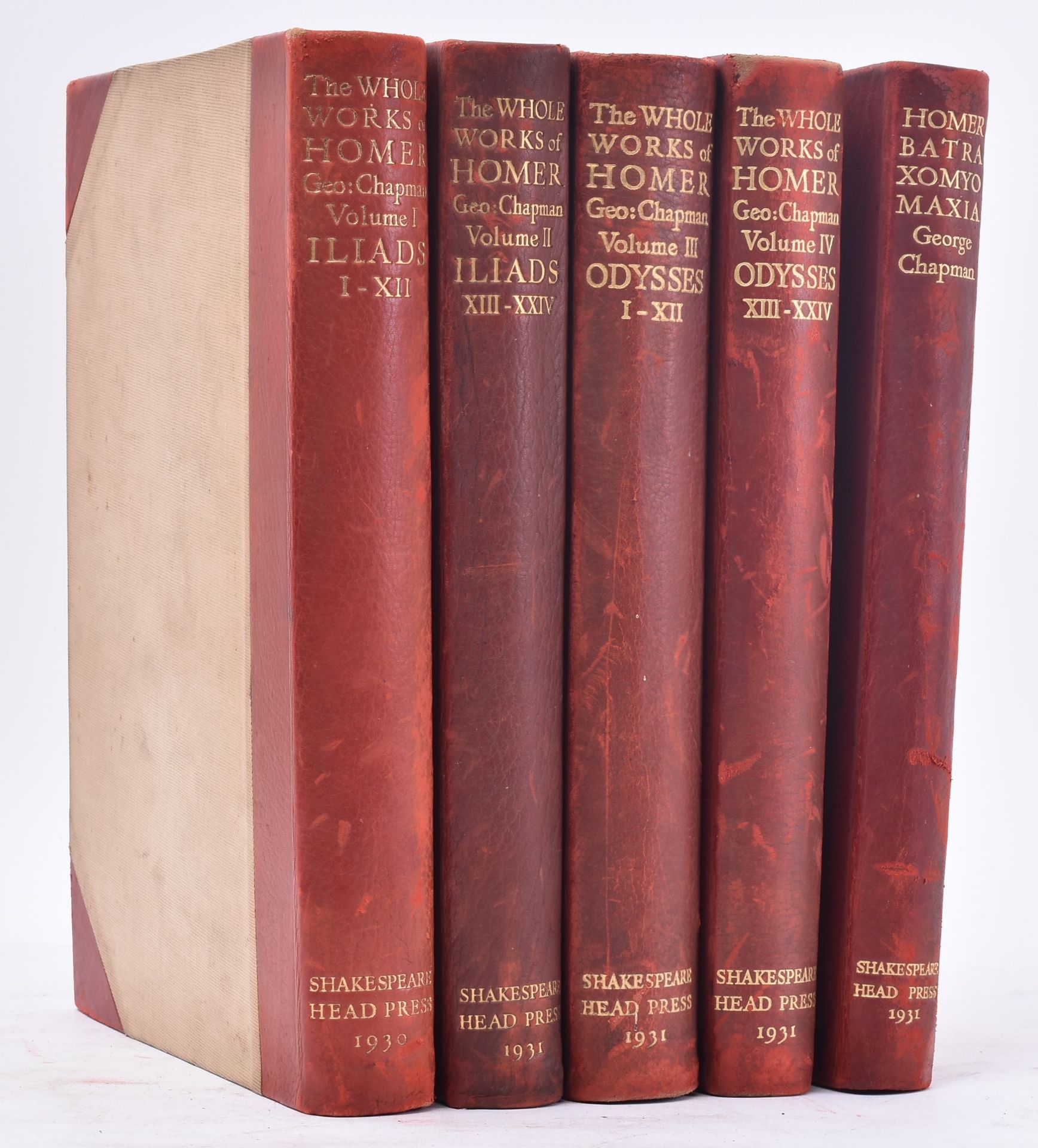 1930 - WORKS OF HOMER IN FIVE VOLUMES - SHAKESPEARE HEAD - Image 2 of 8