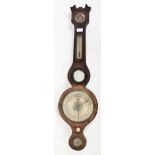 GEORGE III WALNUT BANJO WALL BAROMETER