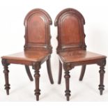PAIR OF 19TH CENTURY SOLID MAHOGANY HALL CHAIRS