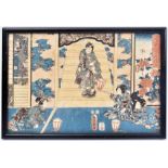 19TH CENTURY JAPANESE COLOURED WOODBLOCK PRINT ON PAPER