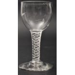 GEORGE II 1760 OPAQUE DOUBLE TWIST WINE GOBLET GLASS