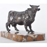 LATE 19TH CENTURY FRENCH INSPIRED BRONZE COW SCULPTURE