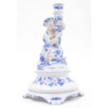 EARLY 20TH CENTURY CONTINENTAL PORCELAIN CANDLE HOLDER