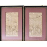 PAIR OF VICTORIAN IN RELIEF WAX SCENES SHAKESPEAREAN STORIES