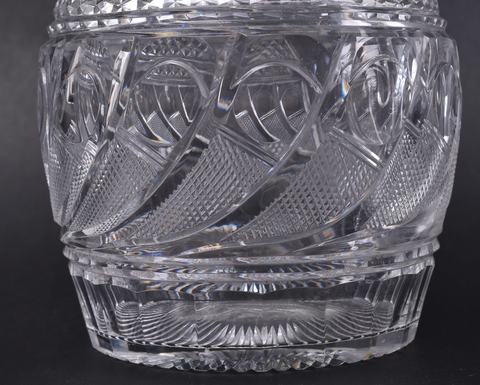 EARLY 19TH CENTURY CLARET JUG WITH 6 CUT GLASS DRAM GLASSES - Image 5 of 6