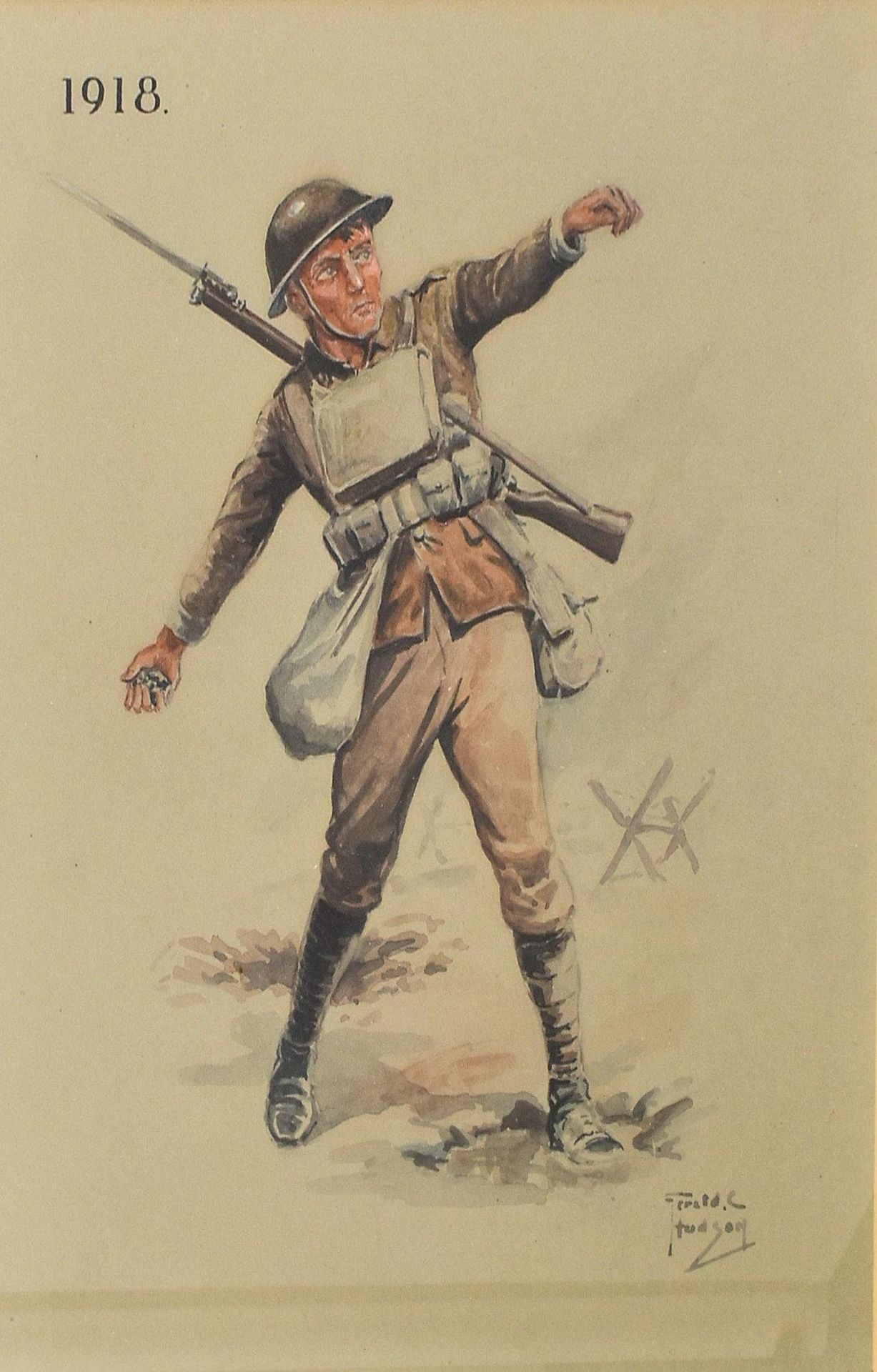 GERALD HUDSON - TWELVE WATERCOLOURS OF BRITISH FOOT SOLDIERS - Image 5 of 7