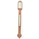 GEORGE III M. PILLISCHER OF LONDON STICK WALL BAROMETER