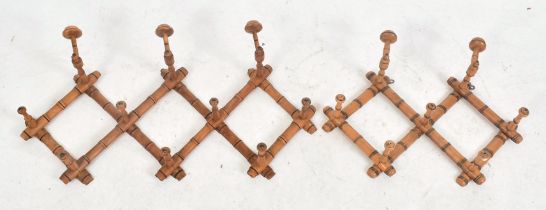 PAIR OF LATE 19TH CENTURY FRENCH FAUX BAMBOO COAT RACKS