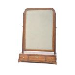 GEORGE III BURR WALNUT DRESSING TOILET SWING MIRROR