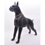 FLOOR STANDING BRONZE SCULPTURE OF A BOXER DOG