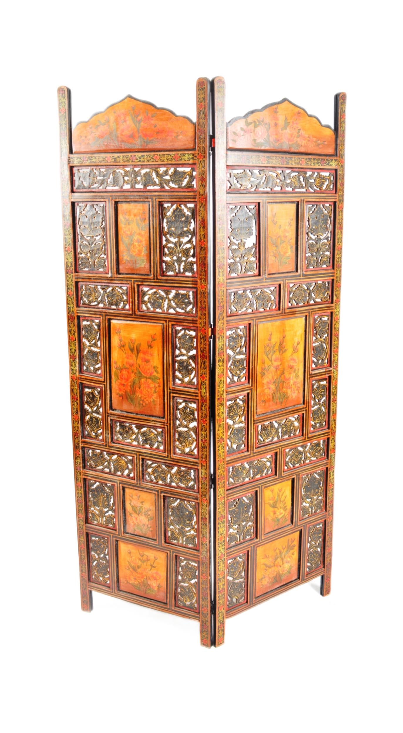 ANGLO COLONIAL TWO FOLD PAINTED DISCRETION SCREEN