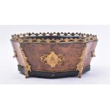 19TH CENTURY FRENCH EMPIRE WALNUT & GILT METAL PLANTER