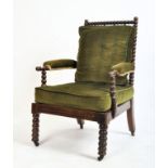 19TH CENTURY WILLIAM & MARY REVIVAL MAHOGANY ARMCHAIR