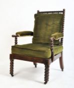 19TH CENTURY WILLIAM & MARY REVIVAL MAHOGANY ARMCHAIR