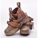 PAIR OF SIEBE & GORMAN, LONDON LEATHER & BRASS DIVING BOOTS