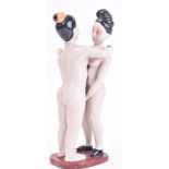 CHINESE PORCELAIN EROTIC FIGURE - STATUE OF A COUPLE