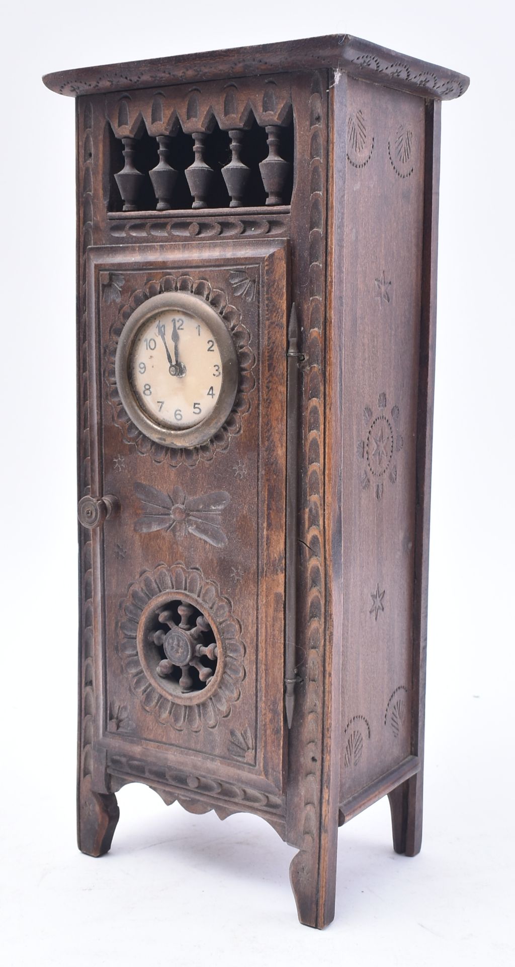 19TH FRENCH BRETON OAK MANTEL COLUMN LONGCASE CLOCK