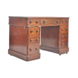 19TH CENTURY MAHOGANY & LEATHER TWIN PEDESTAL DESK