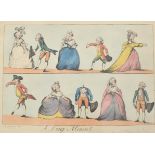 AFTER HW BUNBURY - ' A LONG MINUET ' 18TH CENTURY ENGRAVING