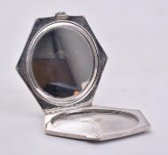 ART DECO HALLMARKED SILVER COMPACT MIRROR