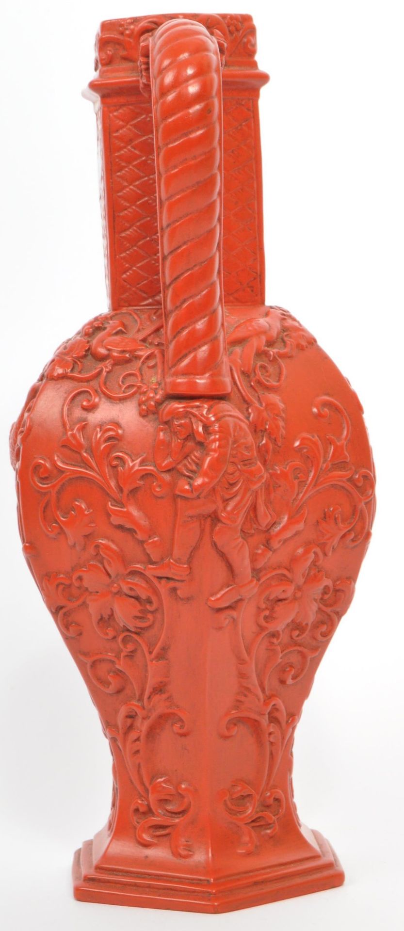 19TH CENTURY CHINESE CINNABAR RED LACQUERED VASE - Image 4 of 7