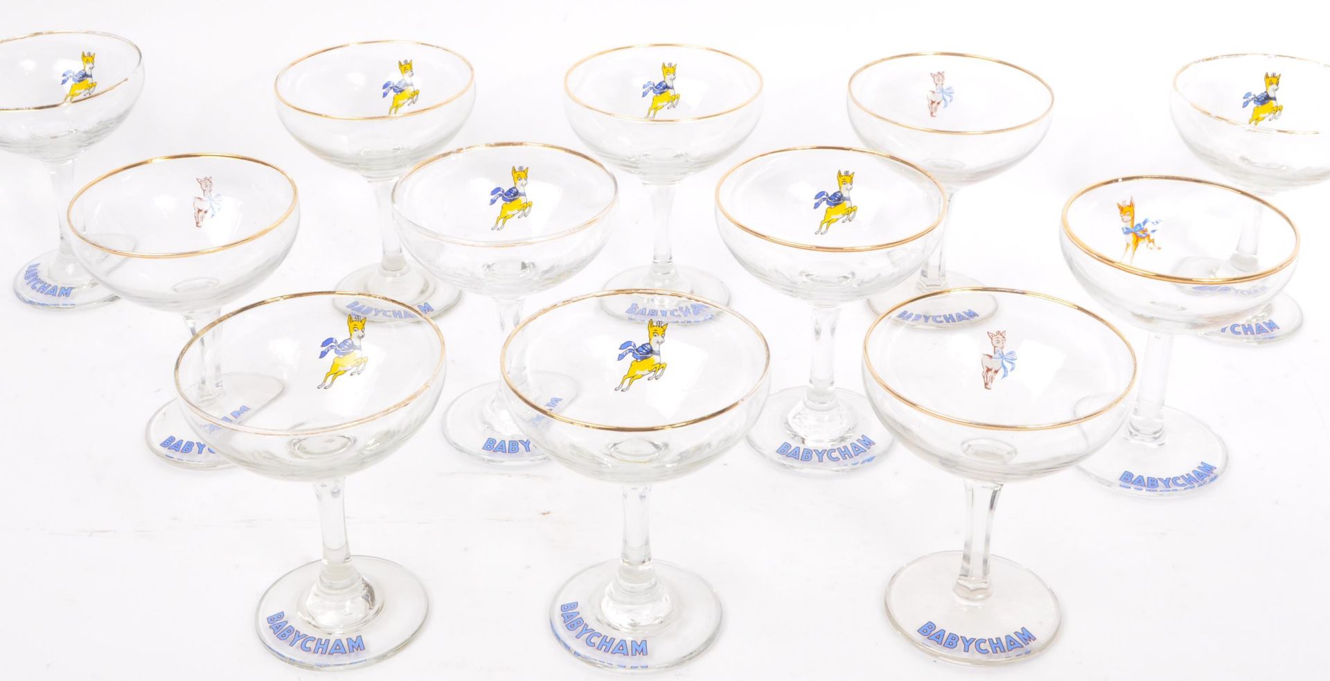 COLLECTION OF VINTAGE BABYCHAM CHAMPAGNE COUPE GLASSES - Image 3 of 6