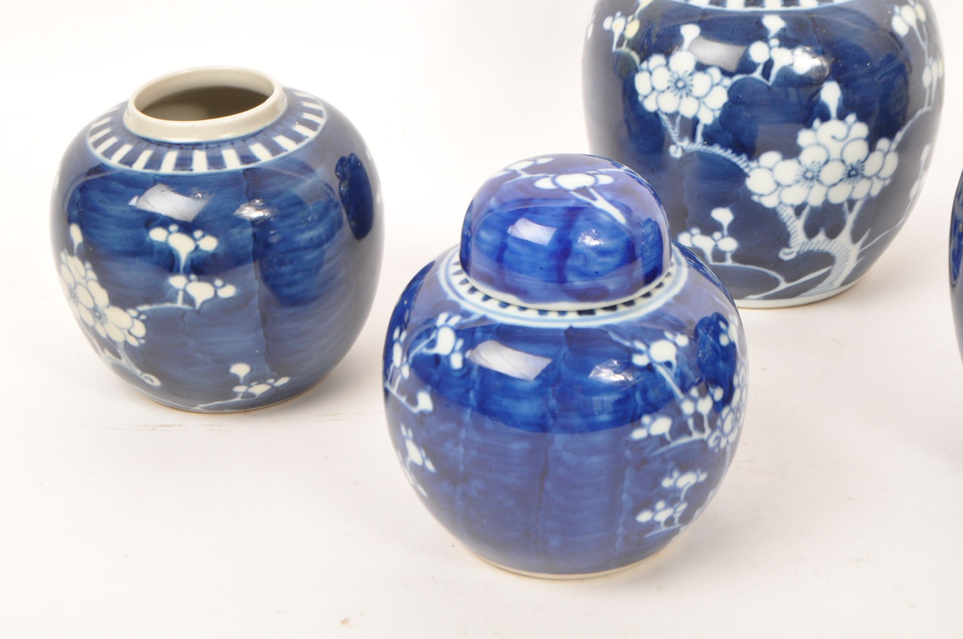 FIVE 19TH CENTURY & LATER CHINESE PORCELAIN PRUNUS GINGER JARS - Image 3 of 6