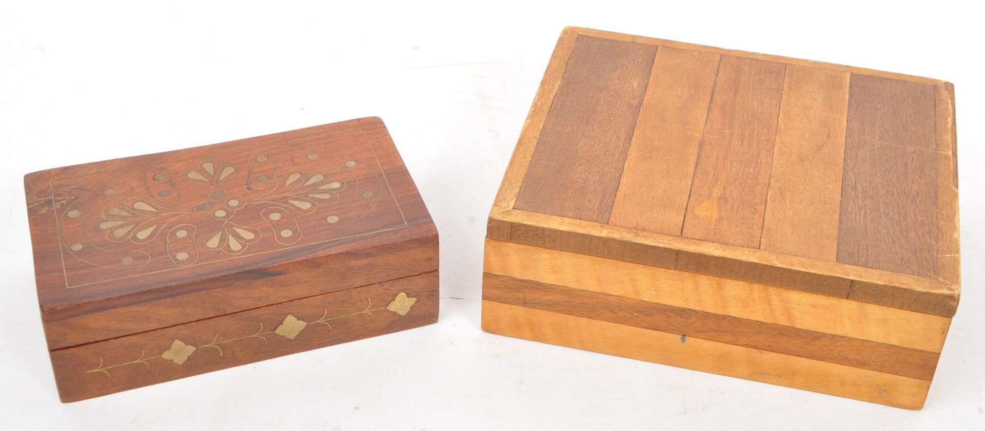 COLLECTION OF VINTAGE 20TH CENTURY CARVED & INLAID BOXES - Image 4 of 8