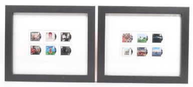COLLECTION OF DAVID BOWIE / PINK FLOYD ROYAL MAIL STAMPS FRAMED
