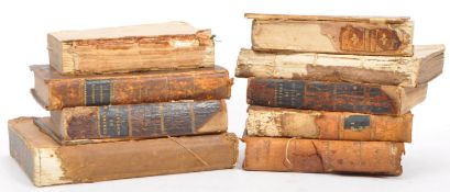 COLLECTION OF NINE 19TH CENTURY LEATHER BOUND BOOKS