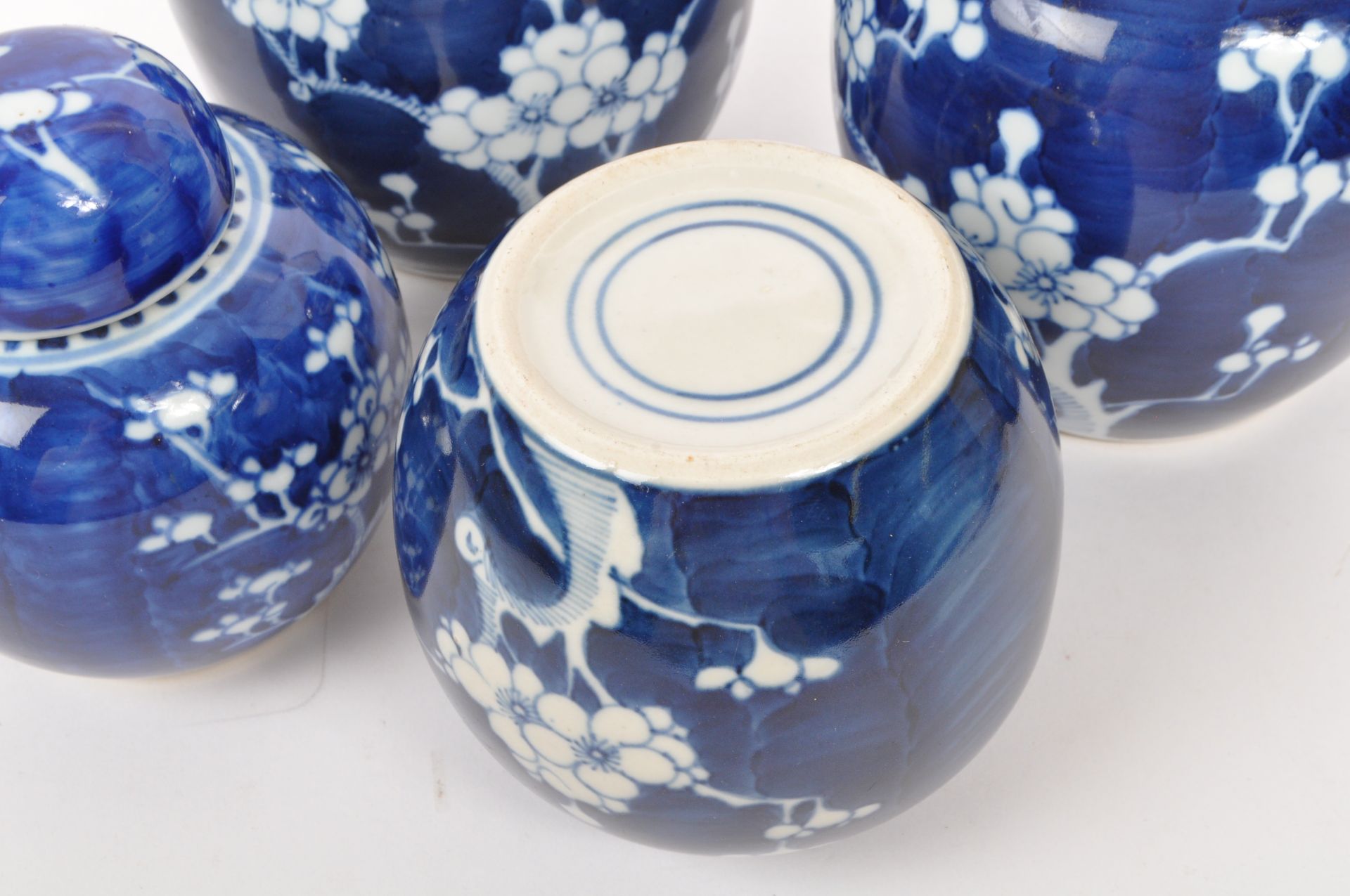 FIVE 19TH CENTURY & LATER CHINESE PORCELAIN PRUNUS GINGER JARS - Image 6 of 6
