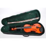 20TH CENTURY VIOLIN WITH BOW AND HARD CASE