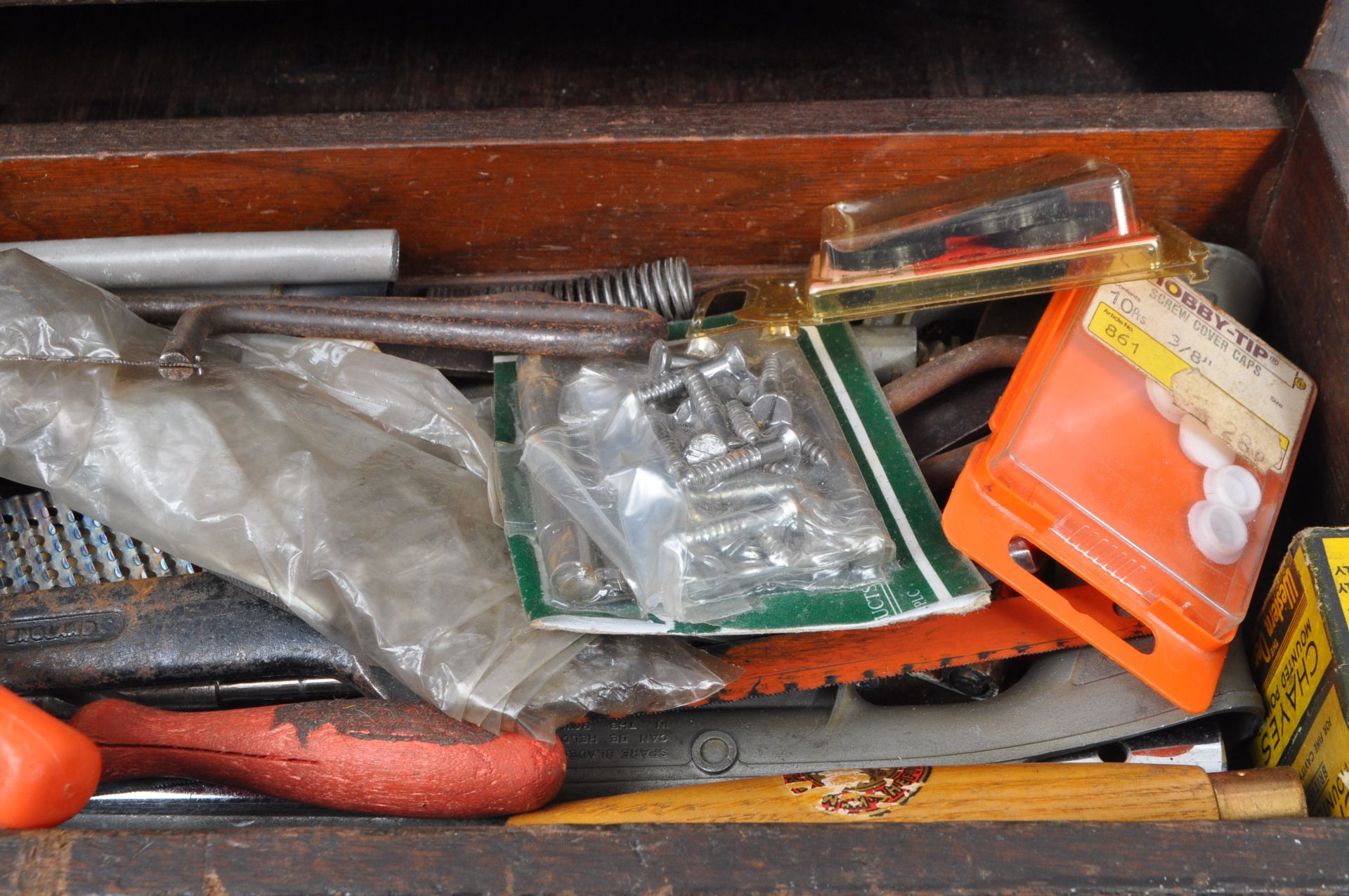 WORLD WAR 2 RAF MAHOGANY FOUR TIER TOOL BOX - Image 3 of 8