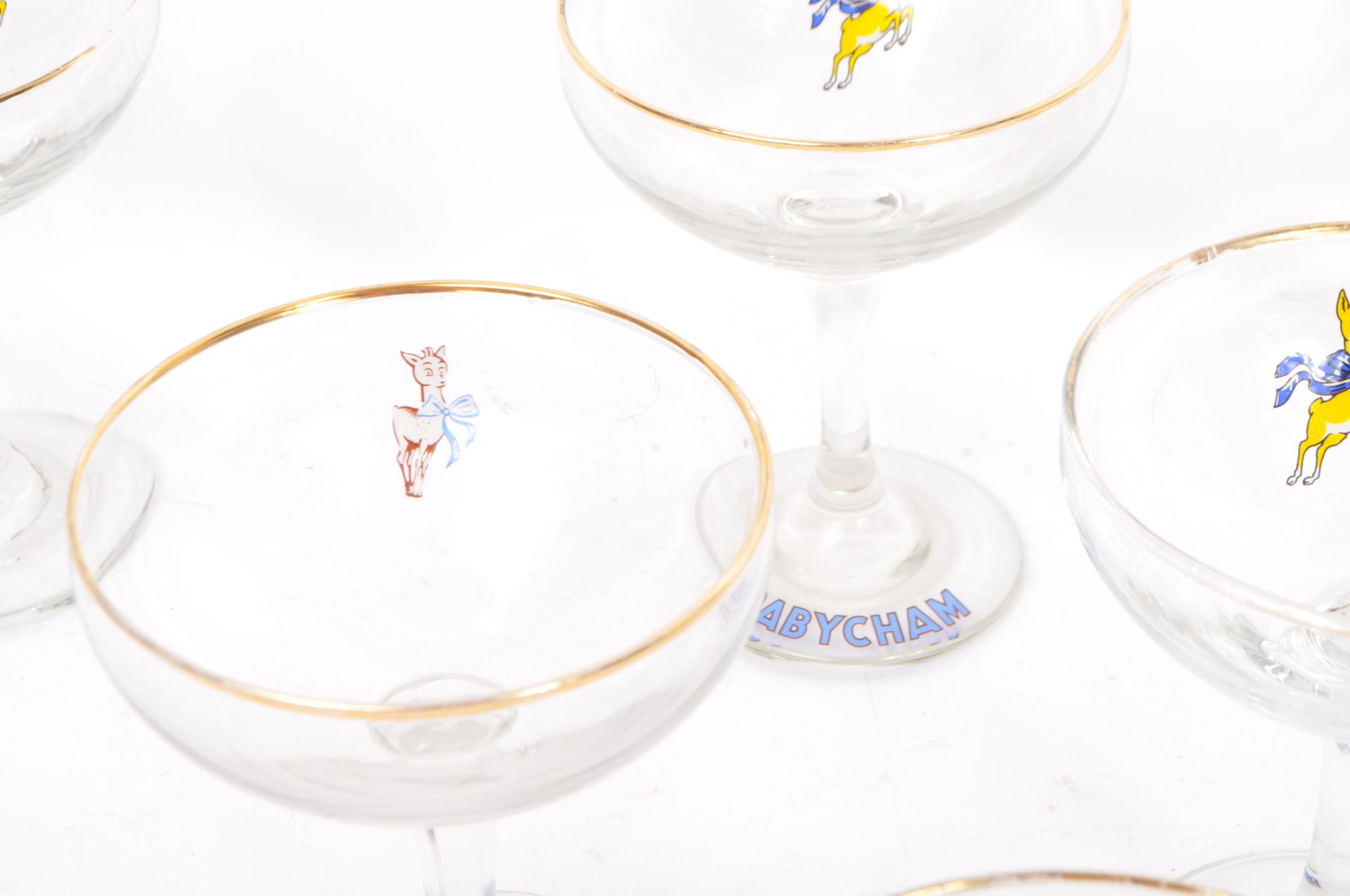 COLLECTION OF VINTAGE BABYCHAM CHAMPAGNE COUPE GLASSES - Bild 5 aus 6